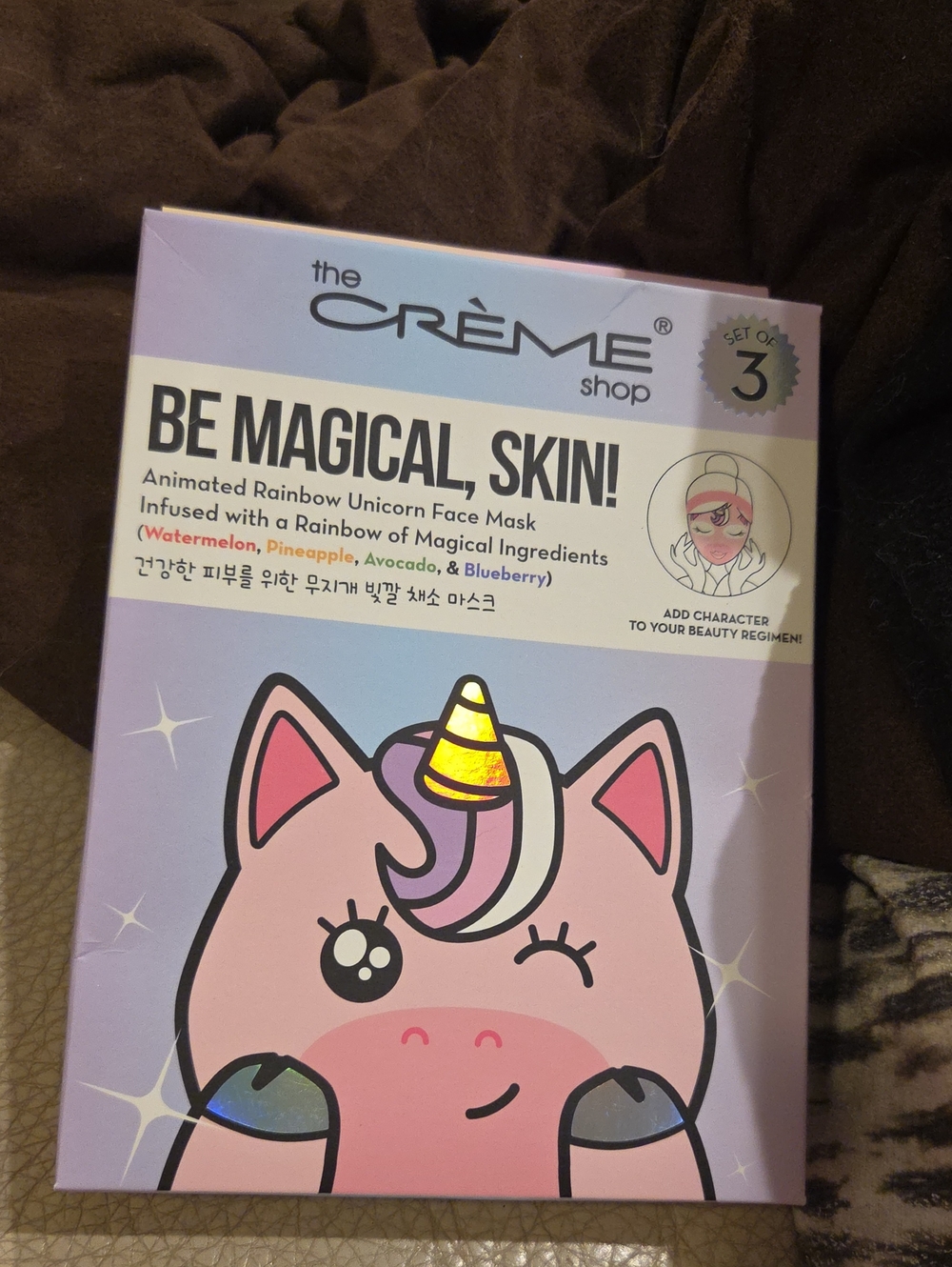 A Box Of the CRÈME shop Be Magical, Skin! Rainbow Unicorn Face Mask - Pink 3/bx